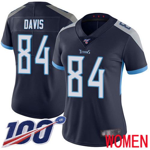 Tennessee Titans Limited Navy Blue Women Corey Davis Home Jersey NFL Football #84 100th Season Vapor Untouchable